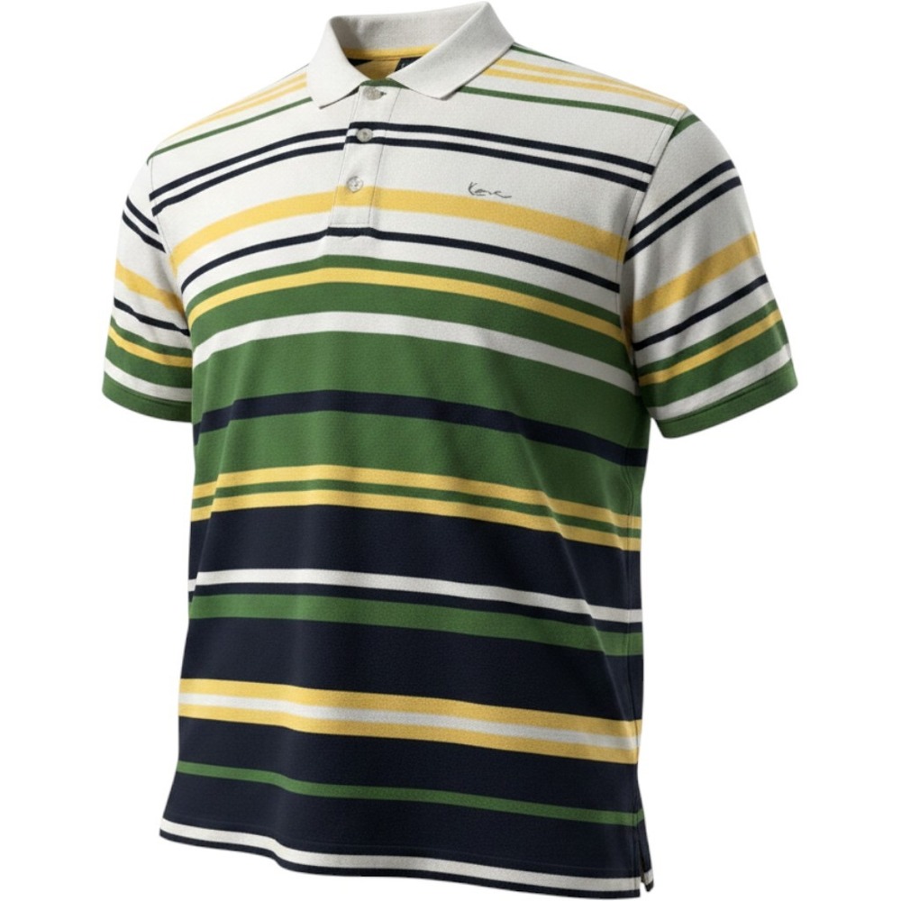 Karl Kani Polo Shirt Mens 3X Multi Color Striped Gold Collection Streetwear